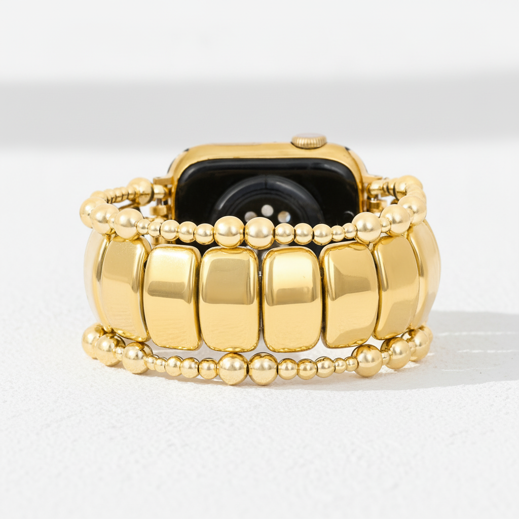 Goud Noir Stretch Apple Watch-bandje