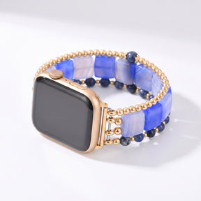 Violet Hour-amethistkleurig rekbaar Apple Watch-bandje, zilver