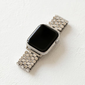 Silbernes Honeycomb Luxusarmband für Apple Watch