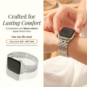 Zilveren honingraat luxe Apple Watch bandje