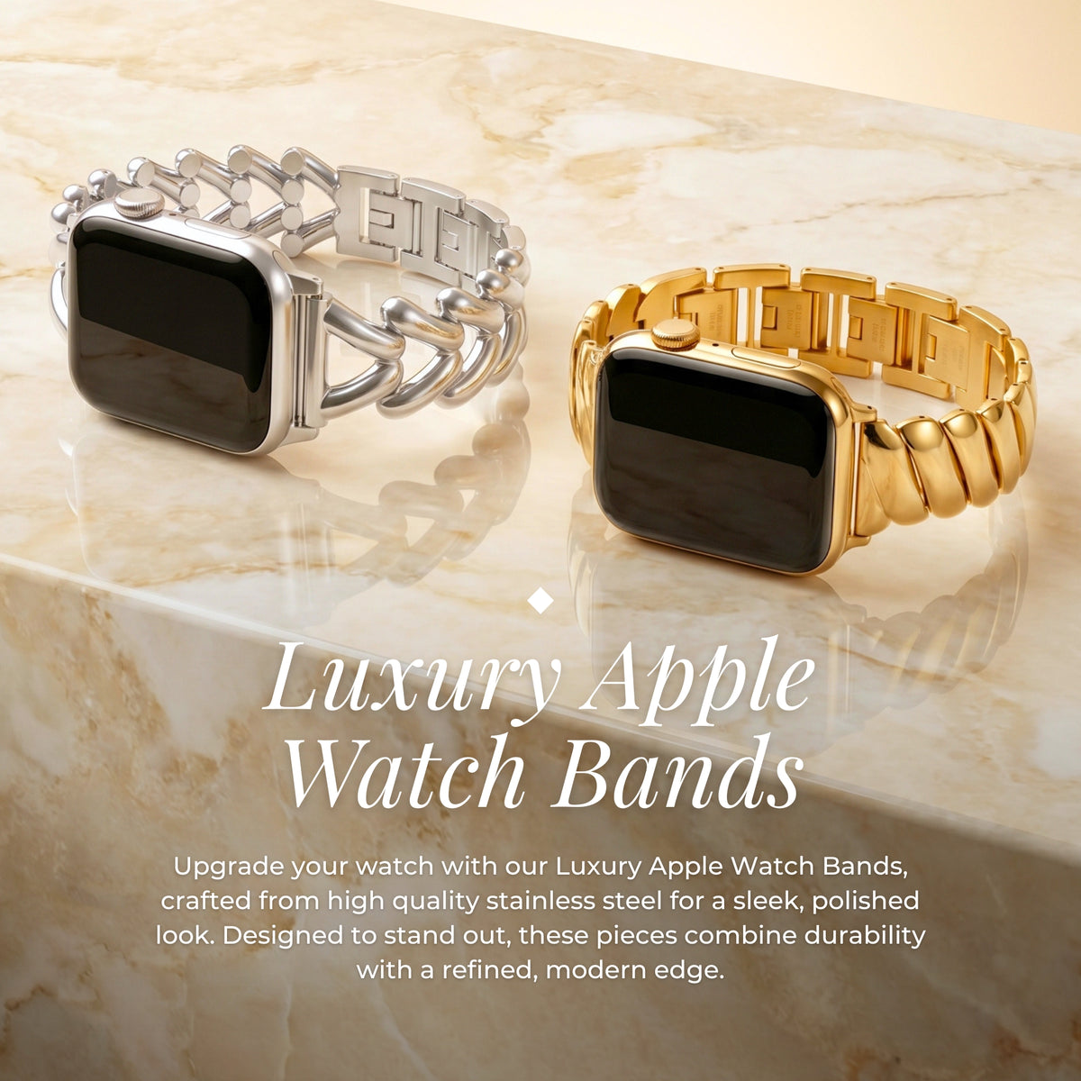 Zilveren honingraat luxe Apple Watch bandje