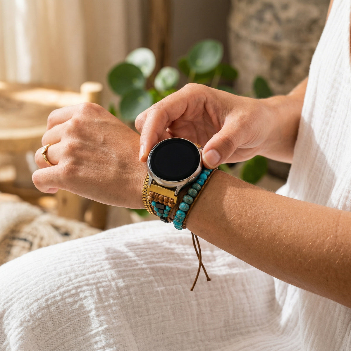 Turkooise Kalmerende Energie Samsung Galaxy Horlogeband