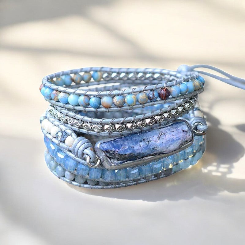 Bracelet enveloppant en argent Reine Topaze de guérison