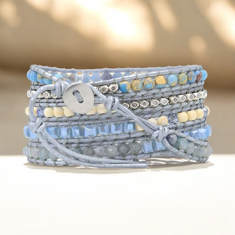 Bracelet enveloppant en argent Reine Topaze de guérison