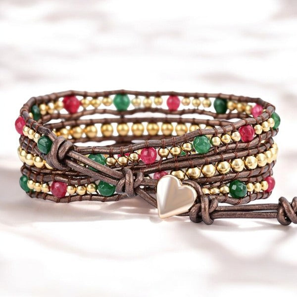 Frohe Weihnachten Herz Wickelarmband