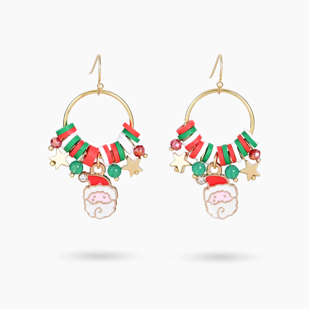 Boucles d'oreilles pendantes orbite stellaire du Père Noël