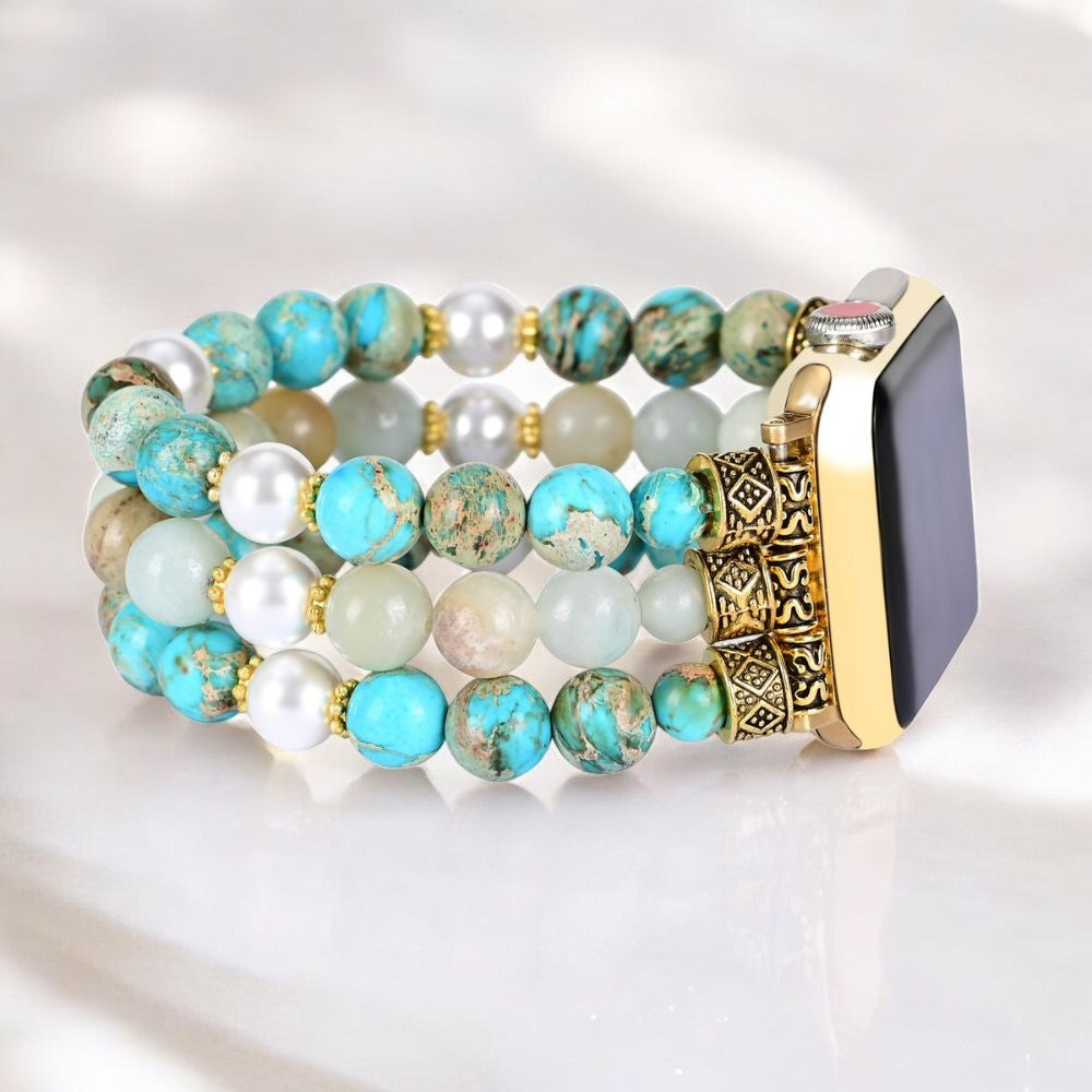 Ocean Breeze Jasper Stretch Uhrenarmband