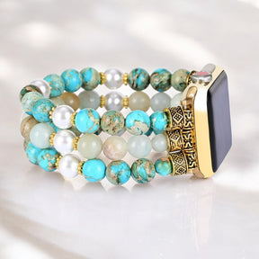 Ocean Breeze Jasper Stretch Uhrenarmband
