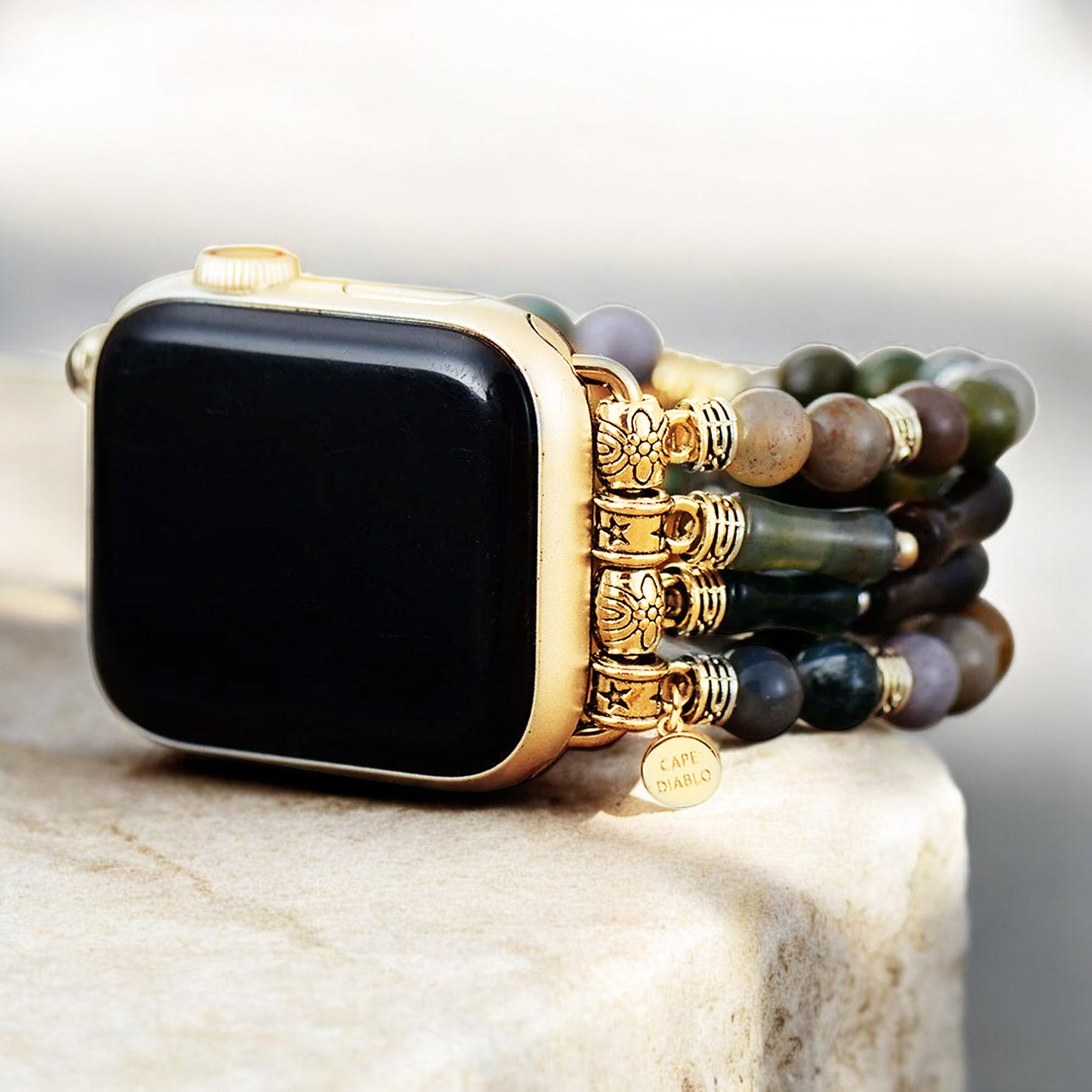 Stretch-Armband Apple Watch im Vintage-Achat-Design