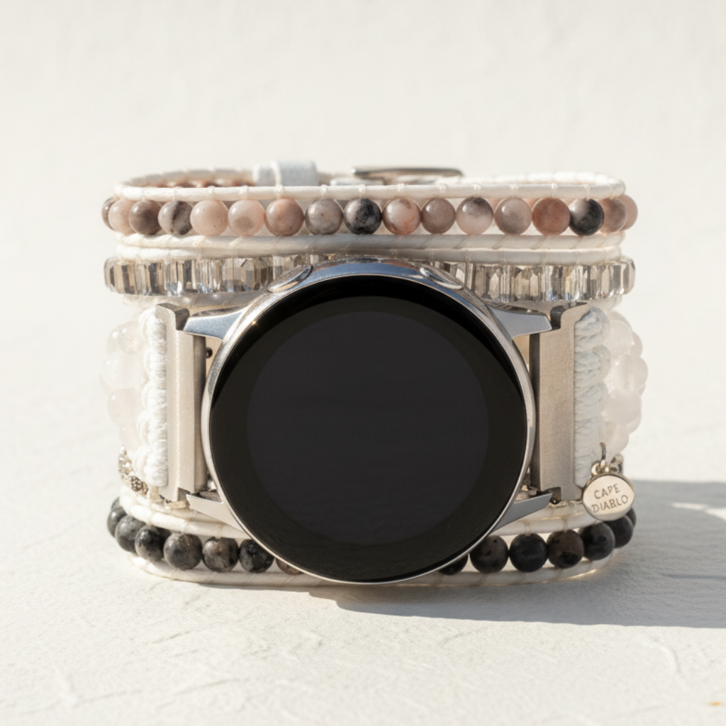Bracelet de montre Samsung Galaxy en Labradorite blanche