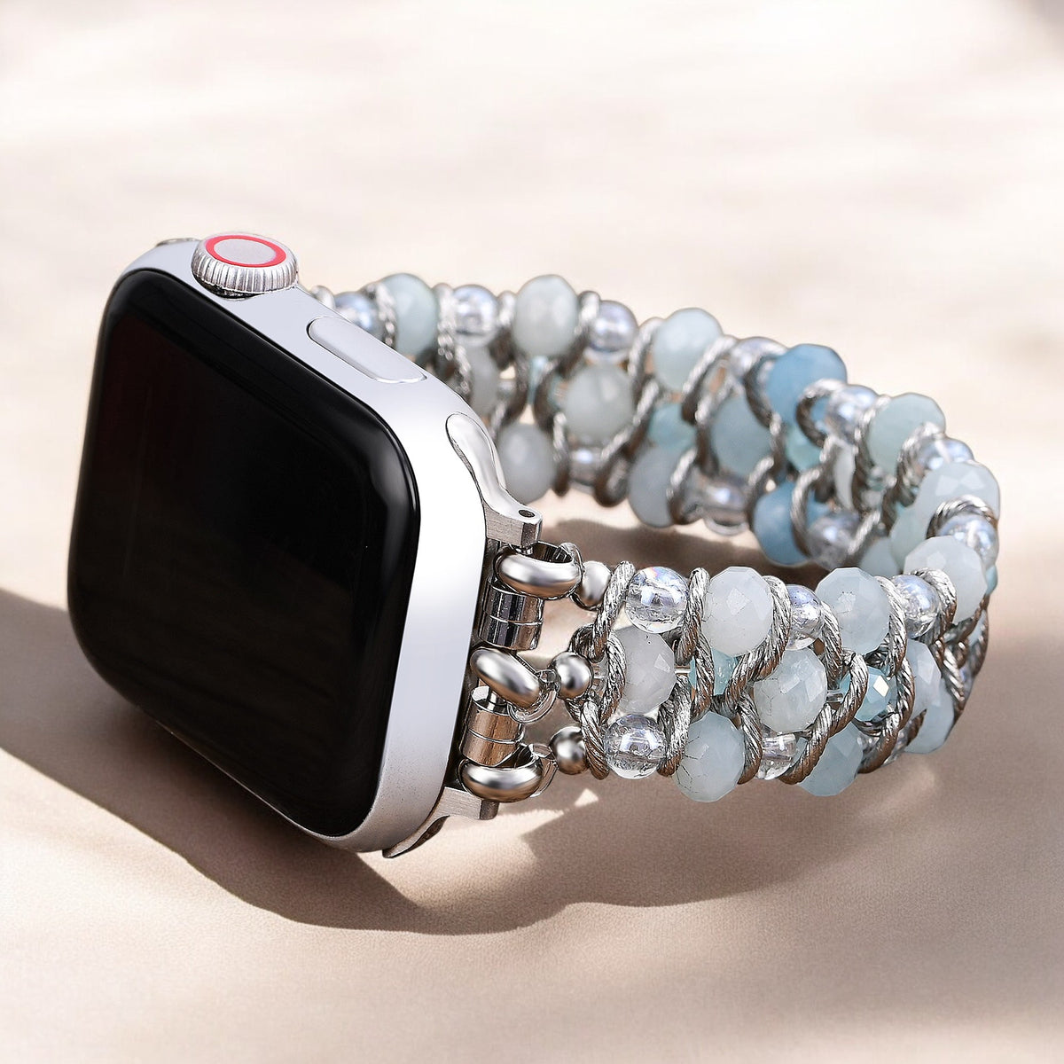 Aquamarijn Saffier Gevlochten Apple Watch Band