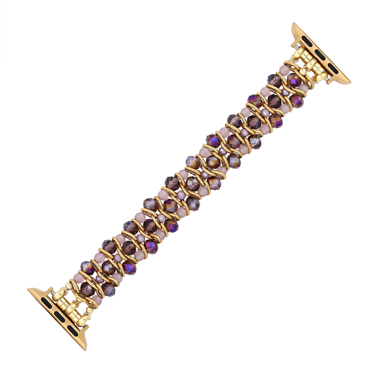 Gouden Sereniteit Edelsteen Gevlochten Apple Watch Band