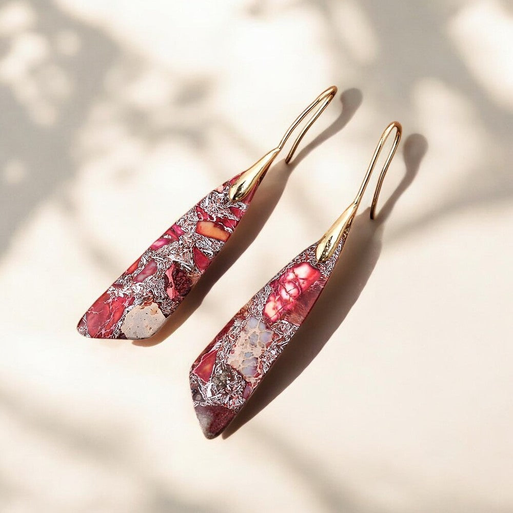 Boucles d'oreilles crochet Antique Rouge Regalite