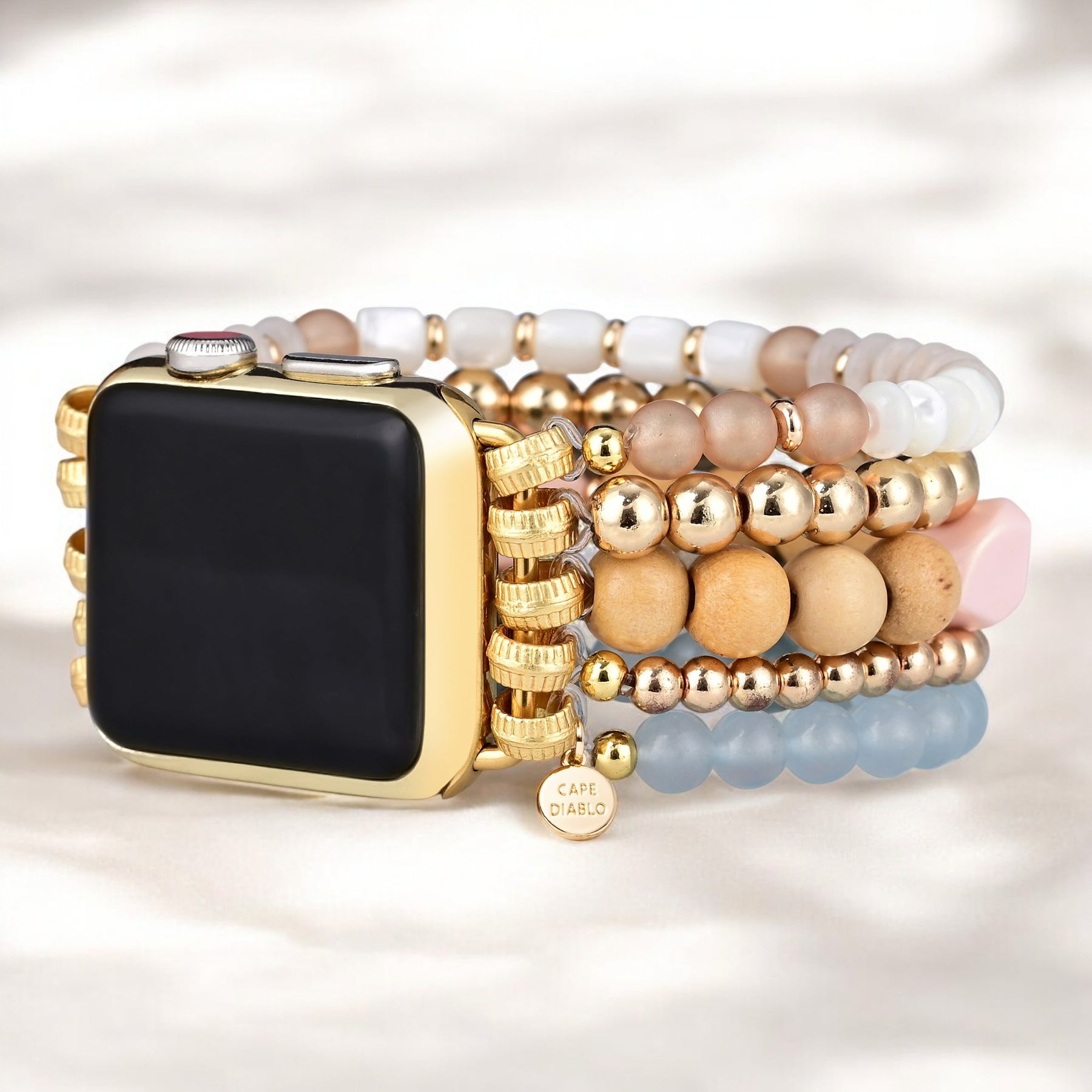 Stretch-Armband Apple Watch Apricot Mist“
