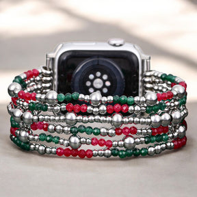 Feestelijke Zilveren Elegantie Stretch Apple Watch Band