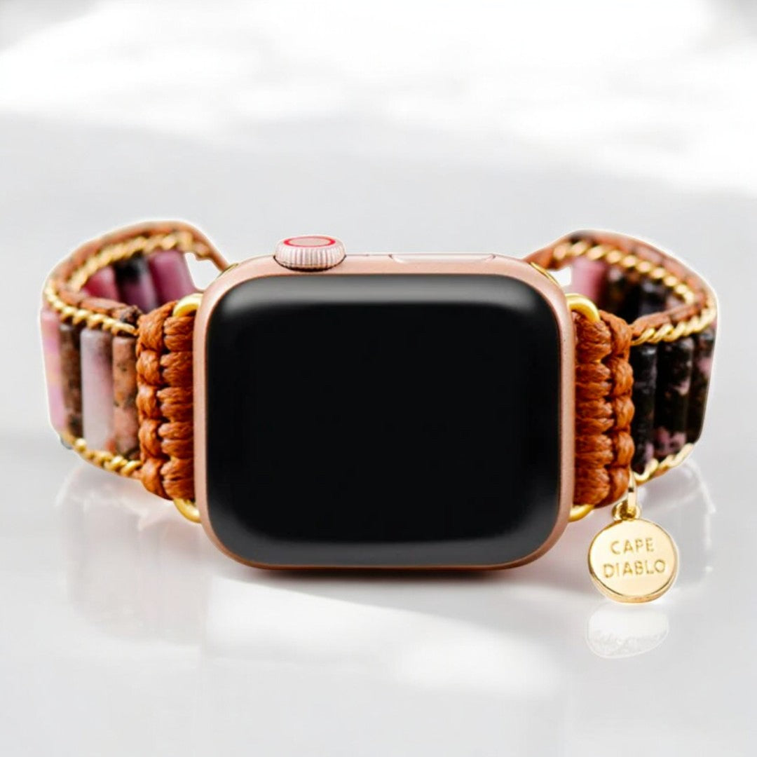 Bloeiende Rhodoniet Apple Watch-band