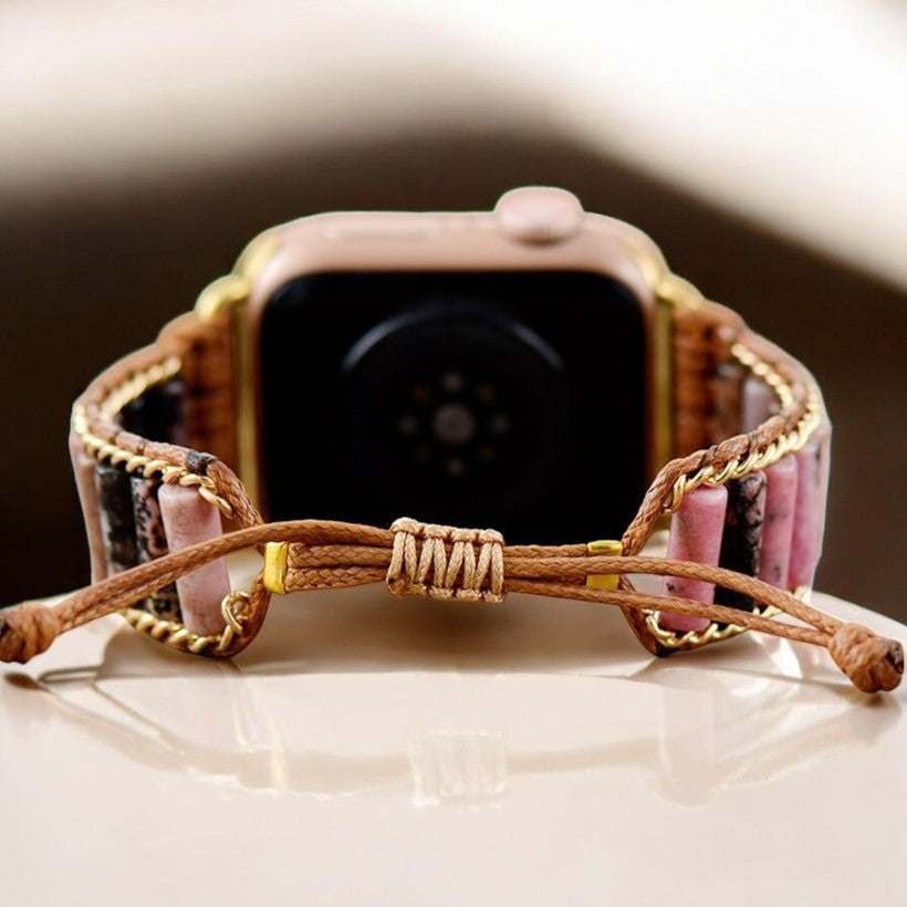 Bloeiende Rhodoniet Apple Watch-band