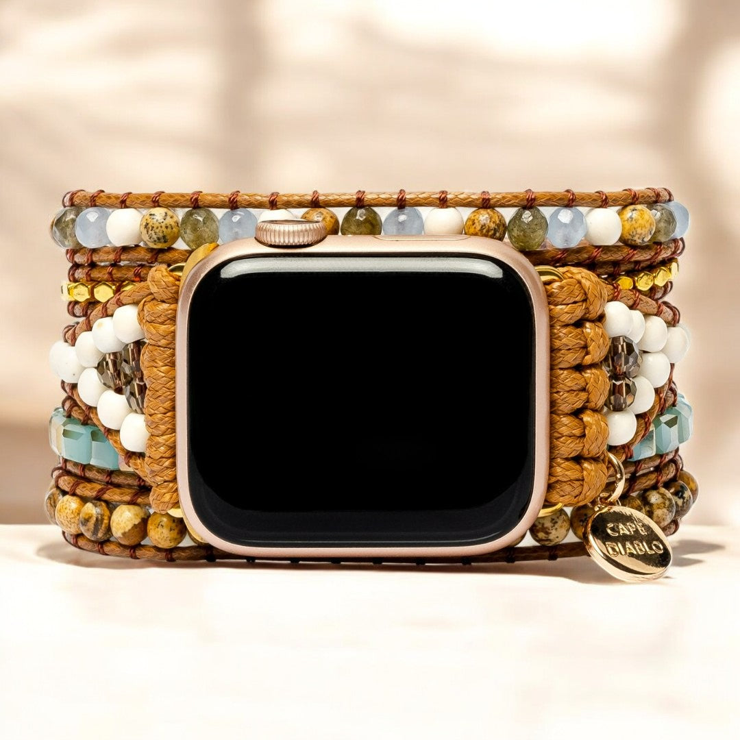 Bracelet Apple Watch en jaspe Terre Bleue