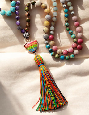 Chakra Charm Tassel Ketting
