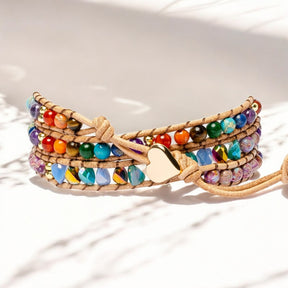 Bracelet Enveloppant Arc-en-ciel Chakra Amour
