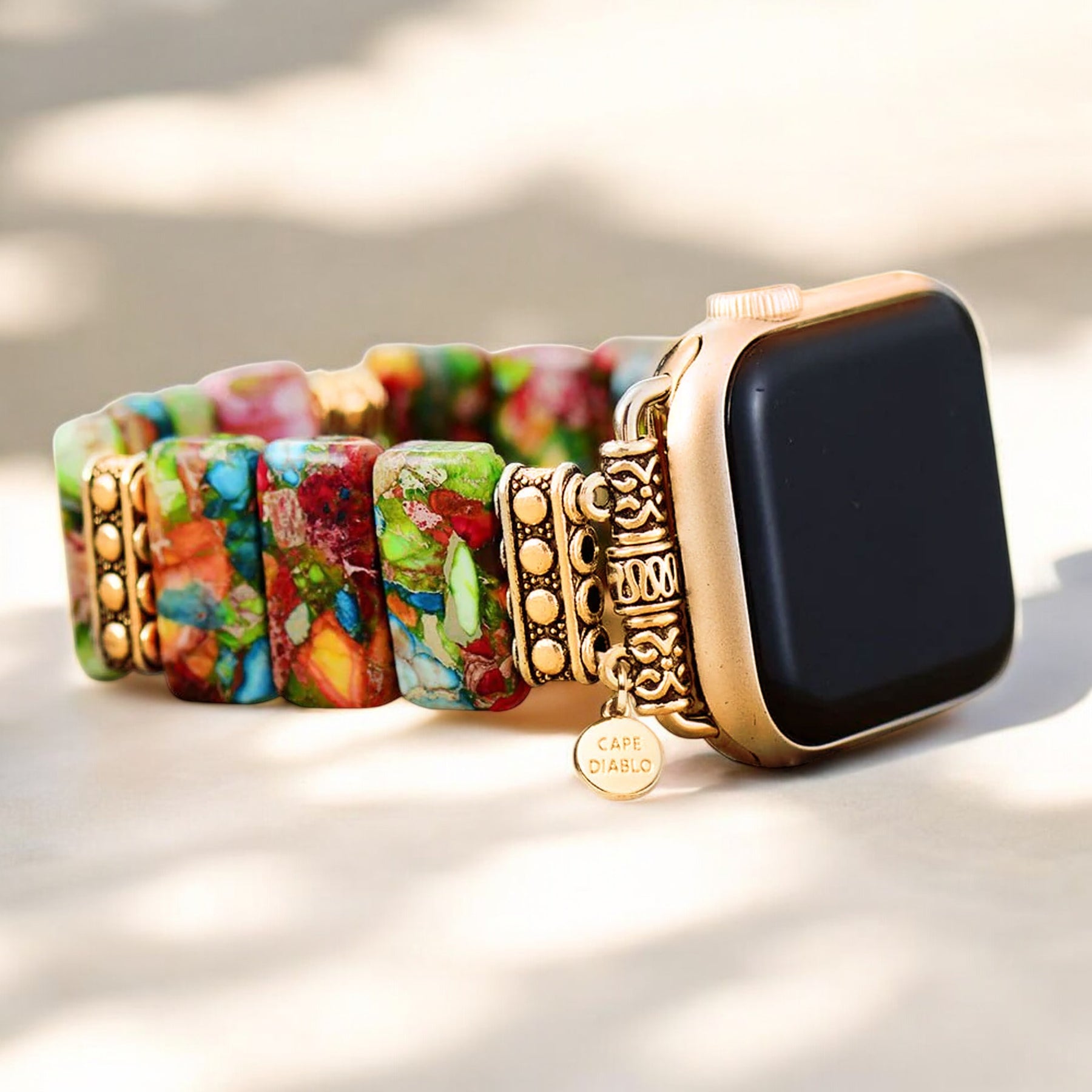 Chique bloemenstretch Apple Watch -bandje