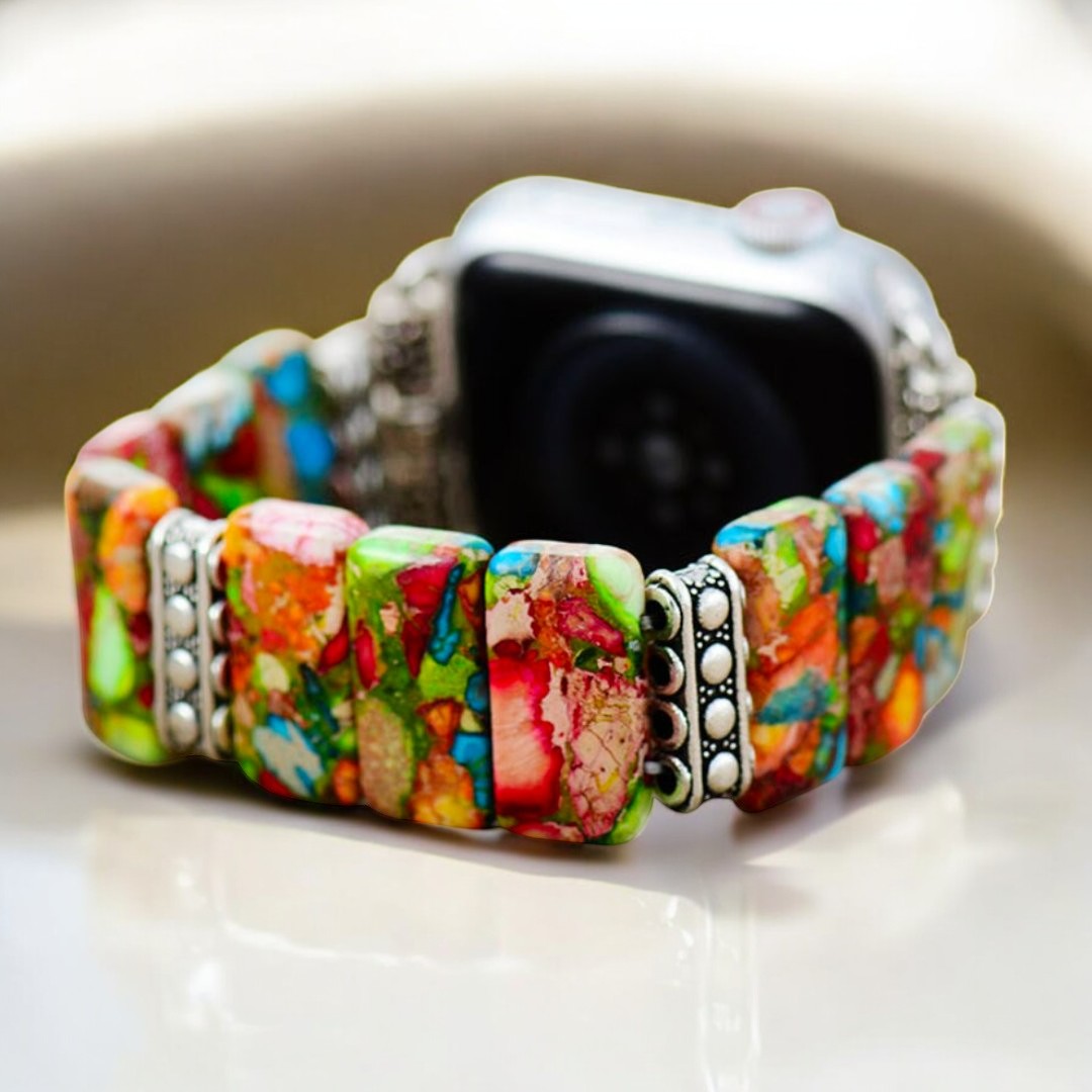 Chique bloemenstretch Apple Watch -bandje