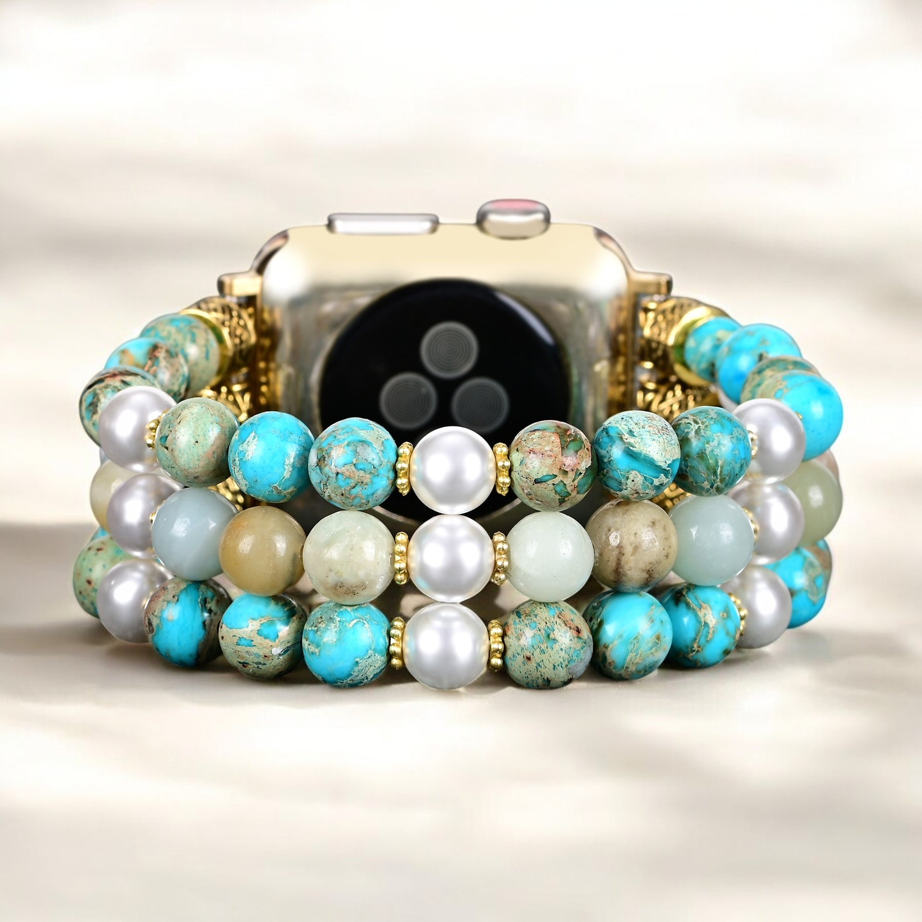 Ocean Breeze Jasper Stretch Uhrenarmband
