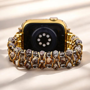 Bracelet extensible tressé en jade luxuriant pour Apple Watch