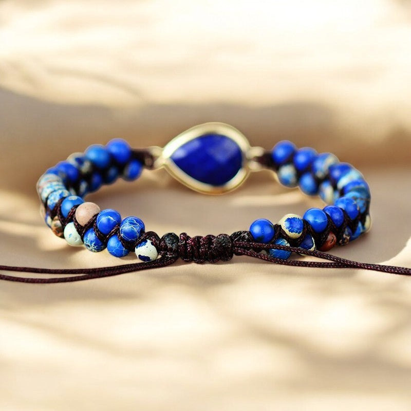 Bracelet énergétique délicat en lapis-lazuli