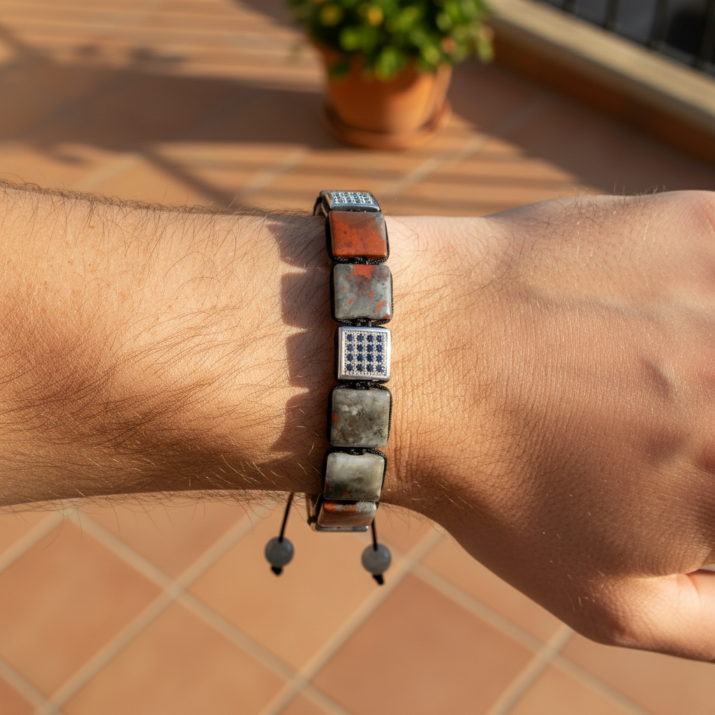 Herren Afrikanisches Blutstein Armband