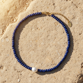 Collier de perles Lapis de minuit