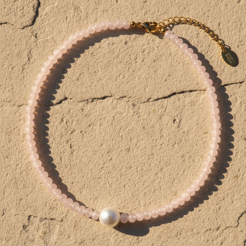 Collier Perle Éclat Rose