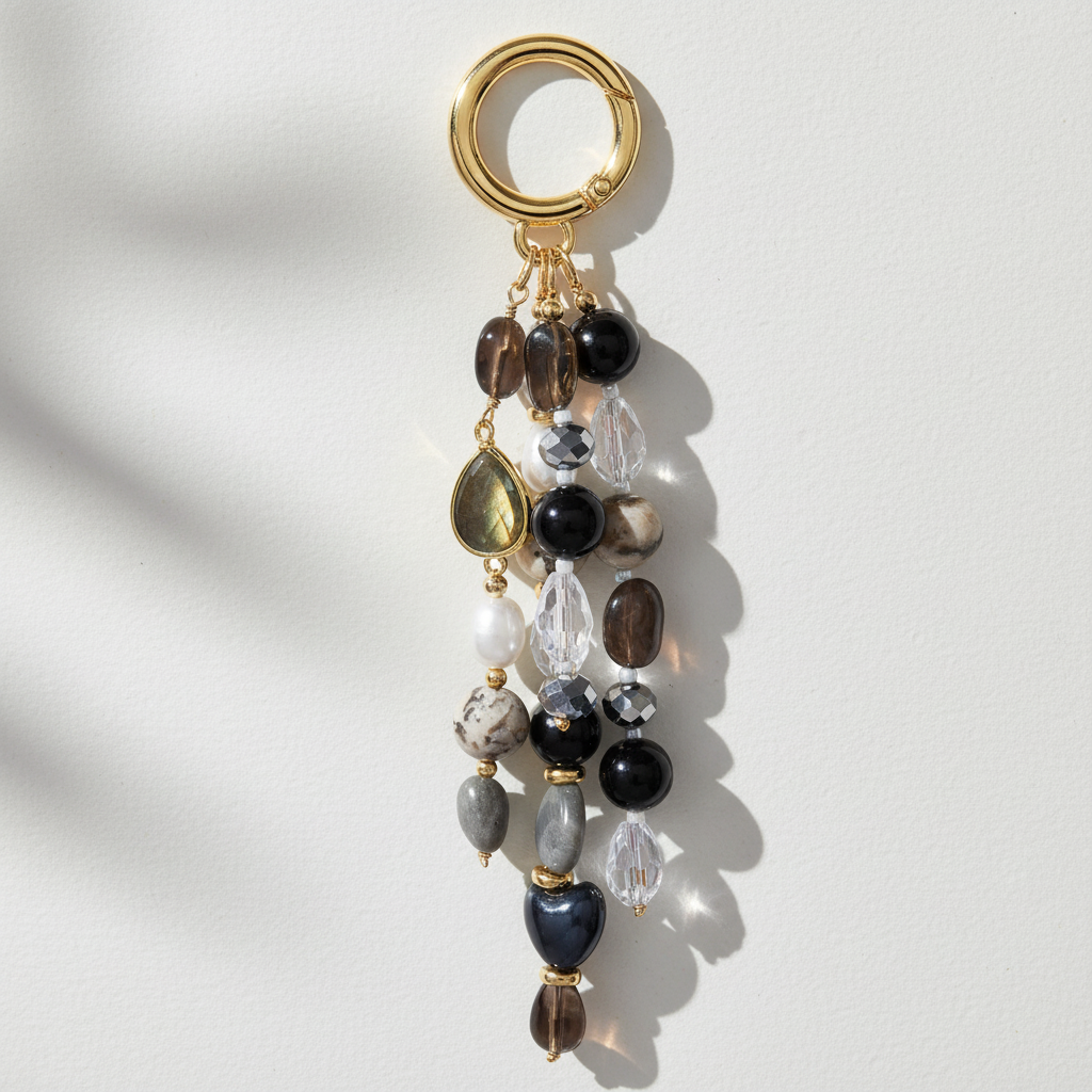 Charm de sac Harmonie Labradorite Obsidienne
