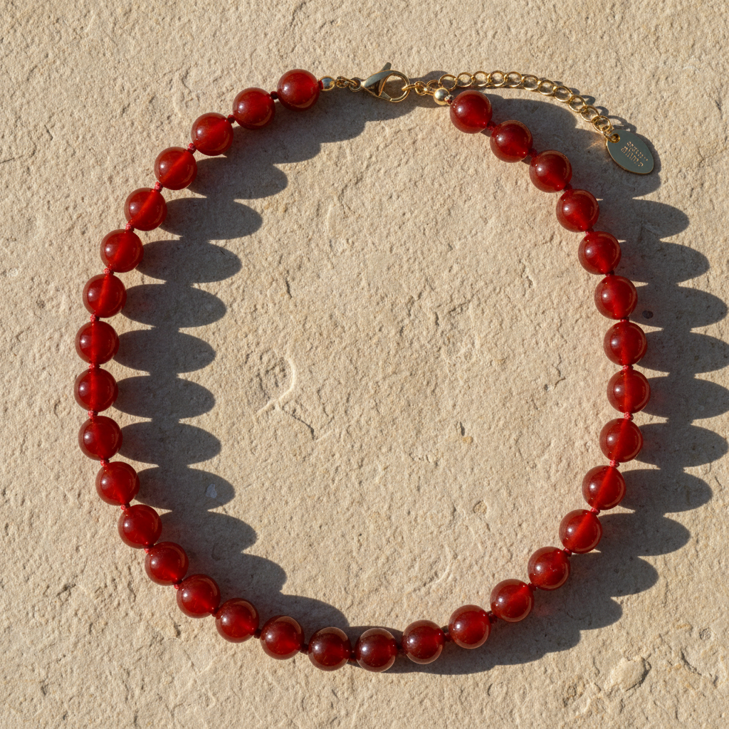 Rode Agaat Choker Ketting
