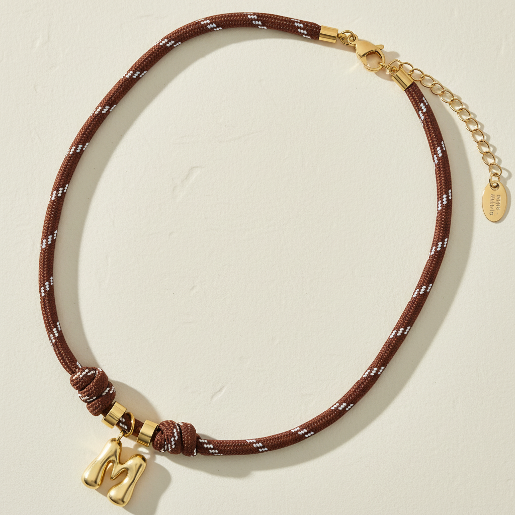 Gouden Bellenletter Touwketting