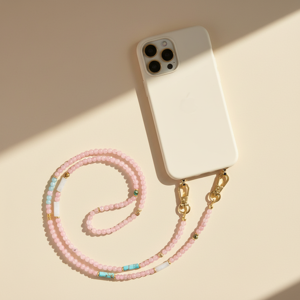 Pink Jade Serenity Telefoonketting