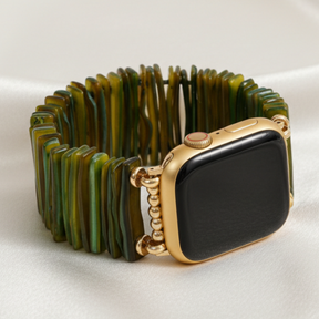 Bracelet extensible sobre olive dorée pour Apple Watch