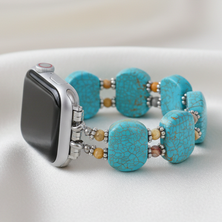 Bracelet extensible Horizon en howlite turquoise pour Apple Watch