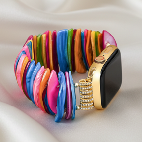 Gouden Dopamine Schil Rekbare Apple Watch Band