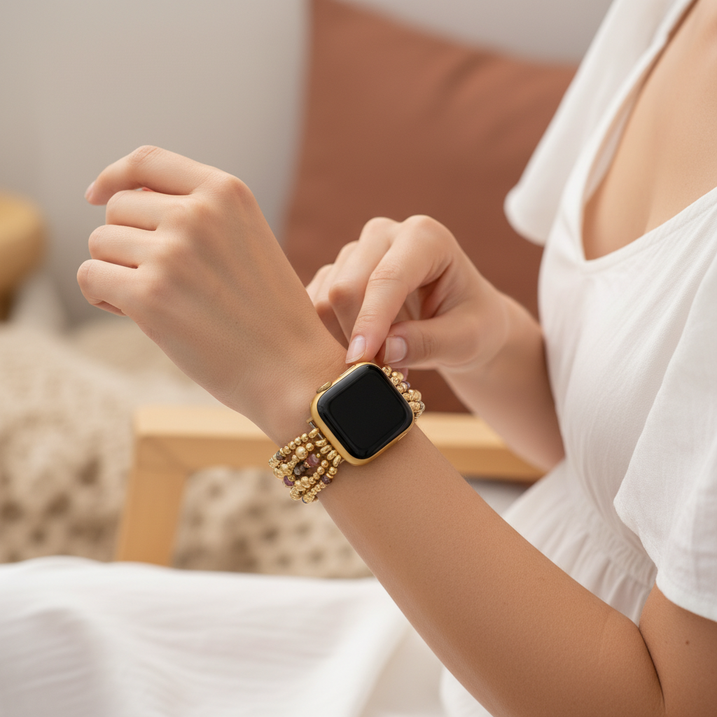 Blush Bloom Rekbare Apple Watch Band