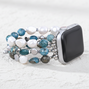 Platin-Schwarz Elastisches Apple Watch Armband