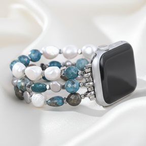 Platin-Schwarz Elastisches Apple Watch Armband