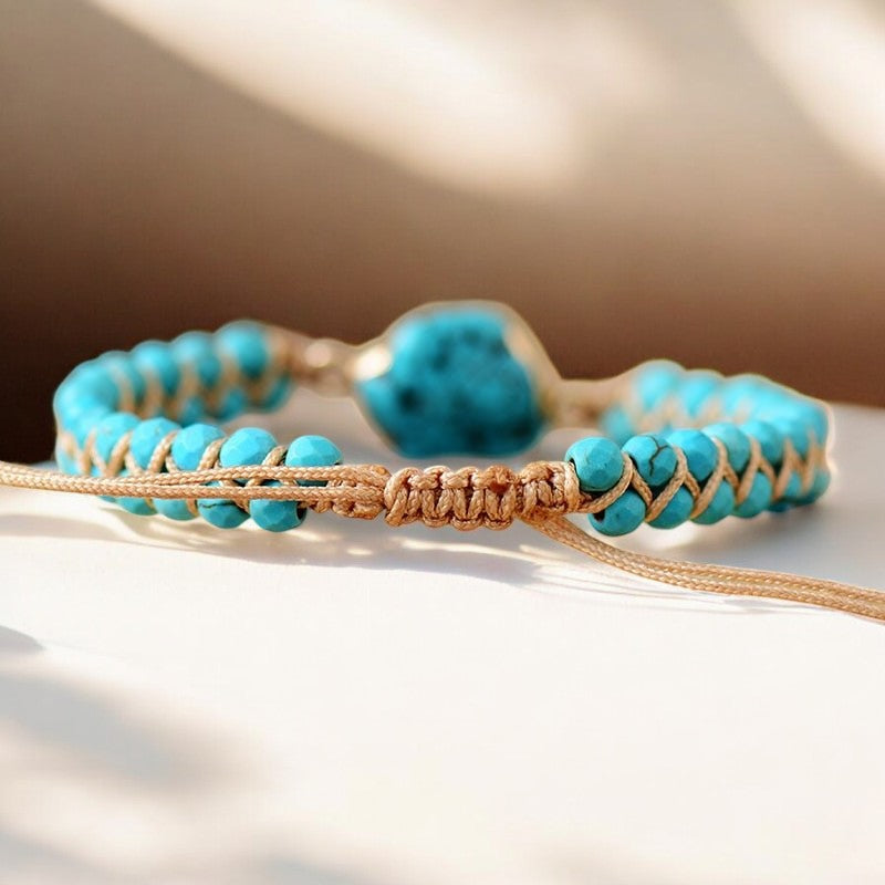 Bracelet charme turquoise ethnique