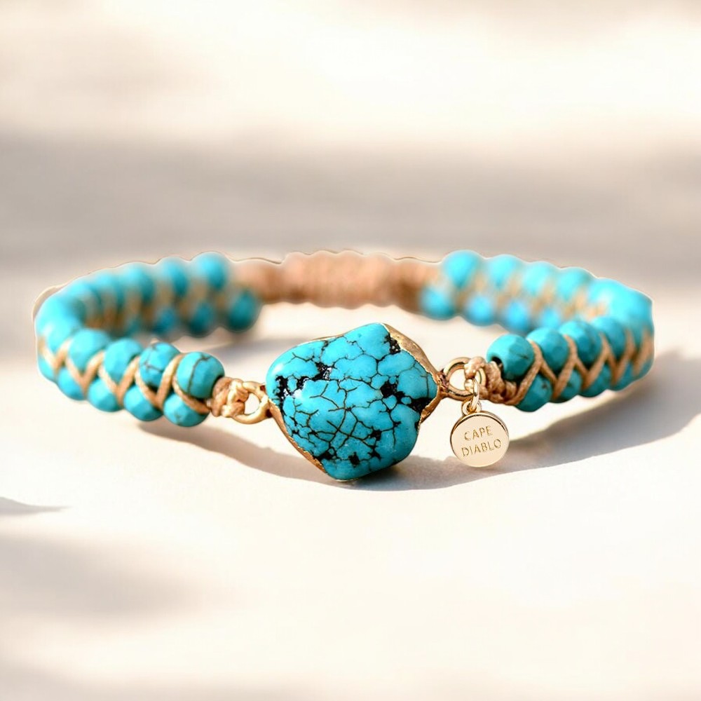 Bracelet charme turquoise ethnique