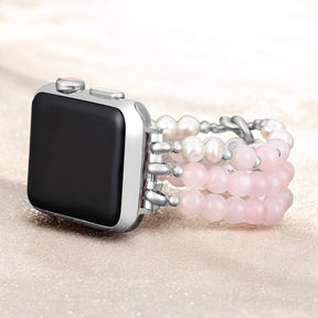 Bracelet extensible Boss Mom en quartz rose pour Apple Watch