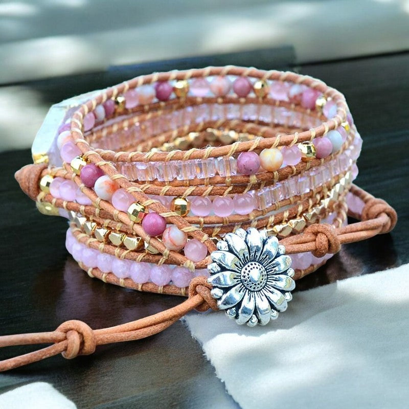 Gouden Rozenkwarts Armband