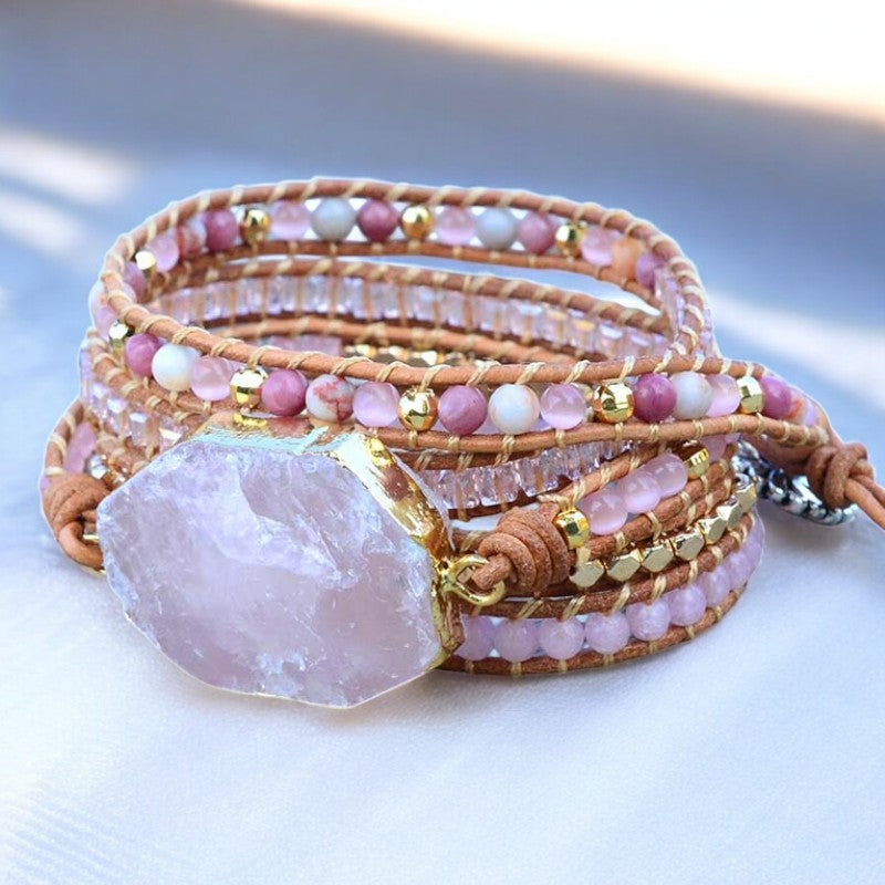 Gouden Rozenkwarts Armband