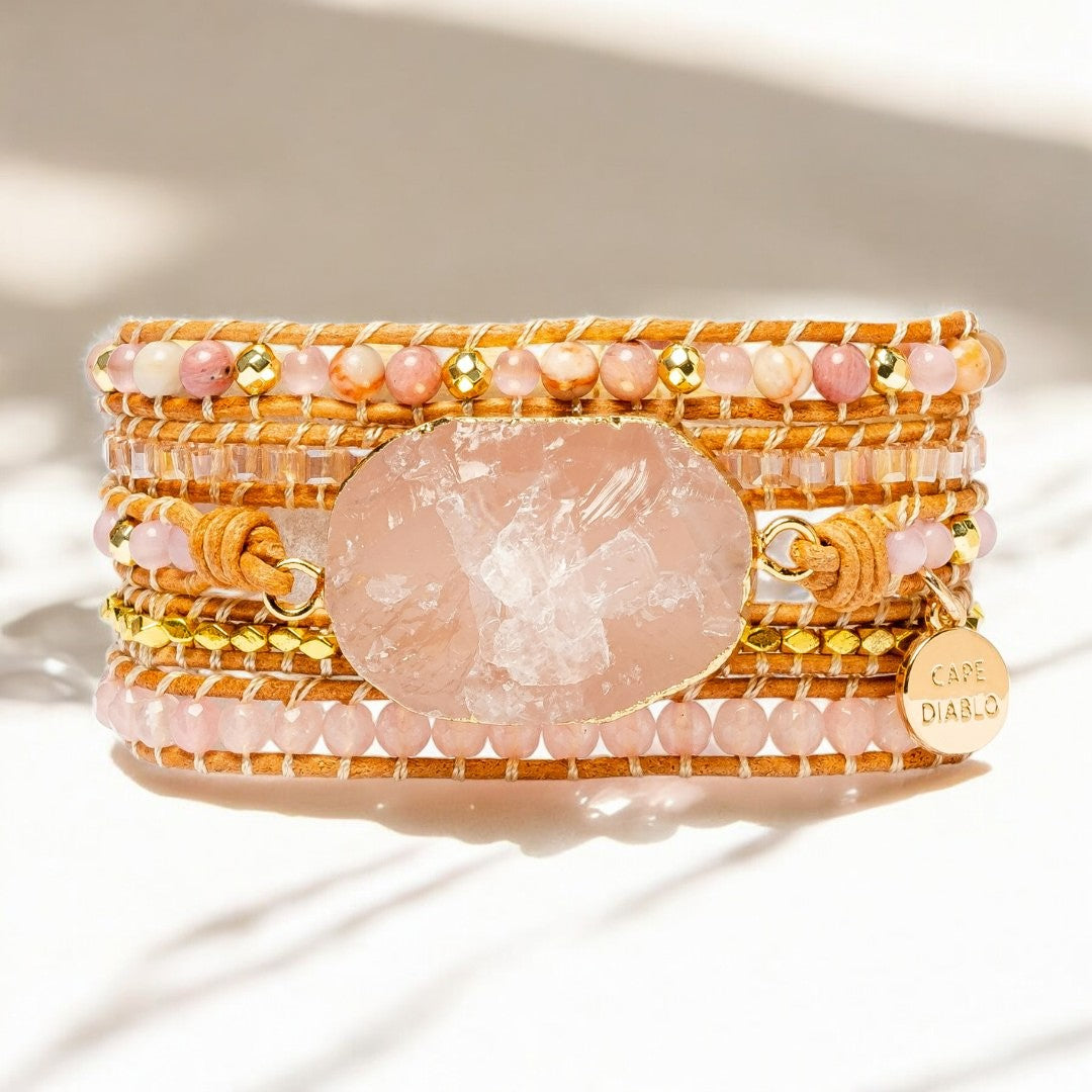 Gouden Rozenkwarts Armband