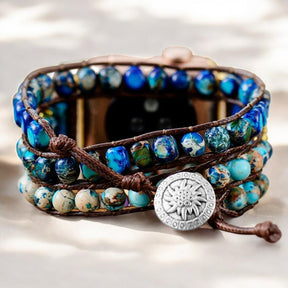 Sierlijke blauwe Jasper Apple Watch -band