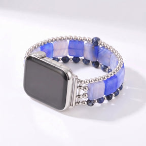 Violet Hour-amethistkleurig rekbaar Apple Watch-bandje, zilver